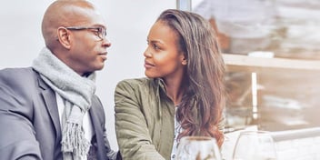 couple gazing into each other's eyes