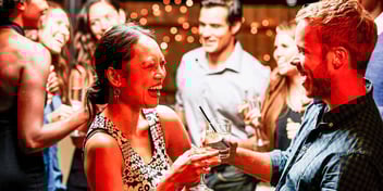 woman and man out at bar having fun