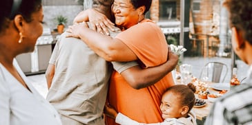 generation of blended family embracing