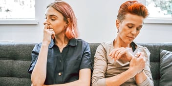lesbian couple contemplating divorce