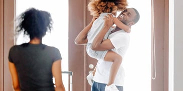 Man welcomes daughter for his custody time