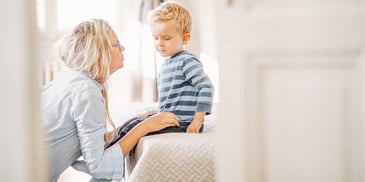 mother talking to her son