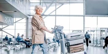 older woman goes on trip