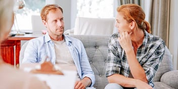 couple talking to each other with mediator