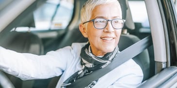 woman driving a car