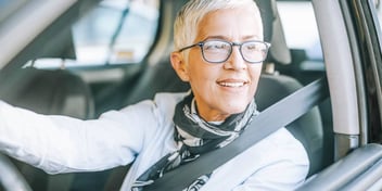 woman driving a car