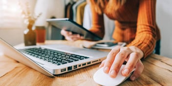 woman on laptop and tablet