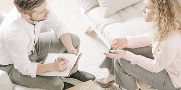 Man consults with his divorce lawyer
