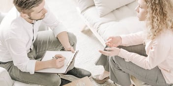 Man consults with his divorce lawyer